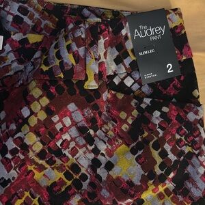 Stretchy snakeskin print ankle pants